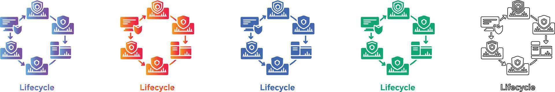Security Lifecycle Process Flow vector
