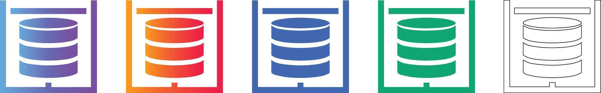 Database Storage System Icons vector