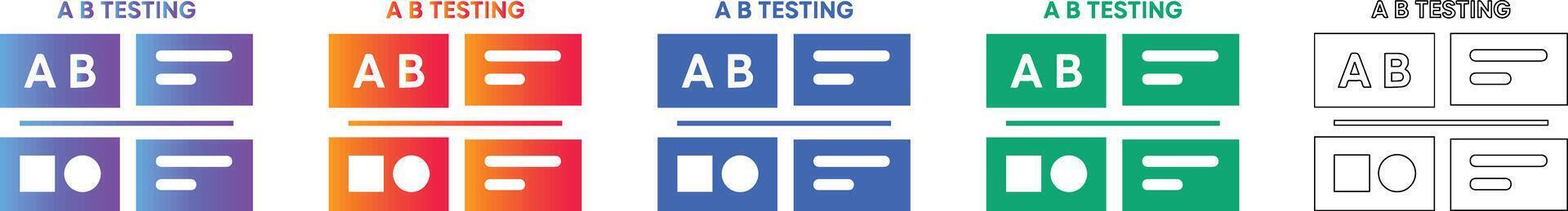 AB Testing and Conversion Optimization Icons vector