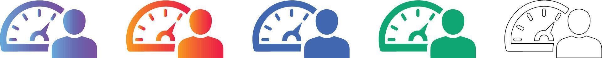 Performance Speedometer User Icons vector