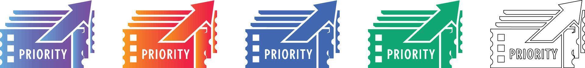 Priority Queue and Task Management Icons vector