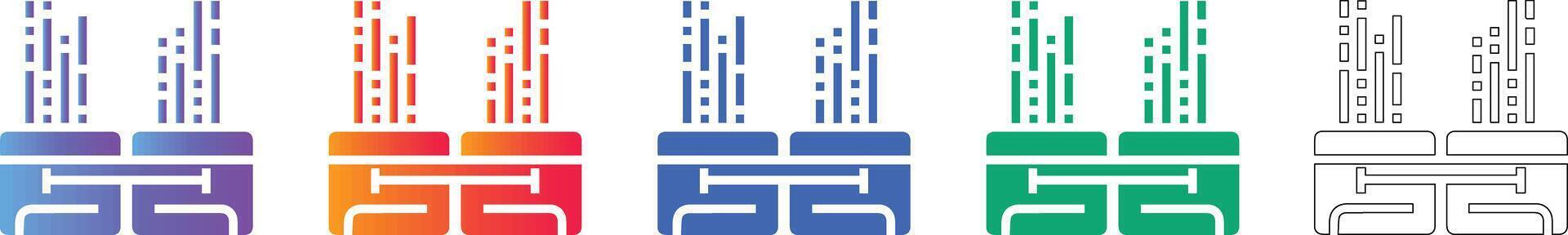 Parallel Processing and Data Sync Icons vector