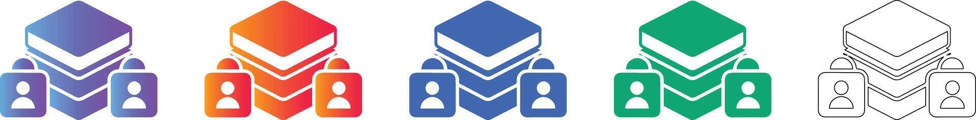 Database Security User Access Icons vector