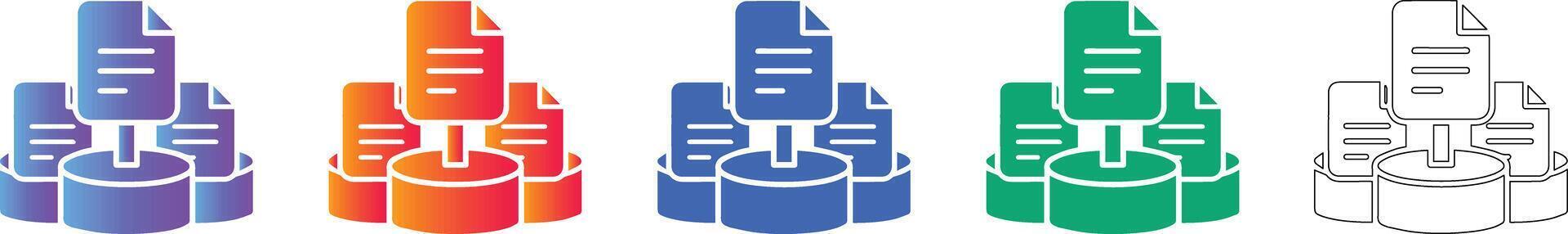 Document Database Structure Icons vector