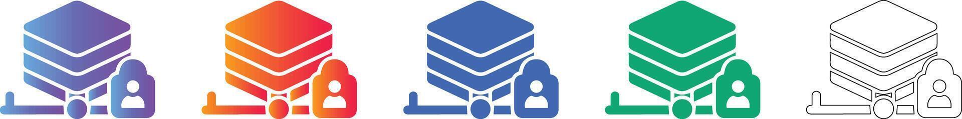 base de datos nodo conexión seguridad íconos vector