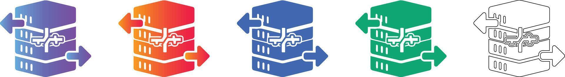 Data Server Synchronization Flow Icons vector