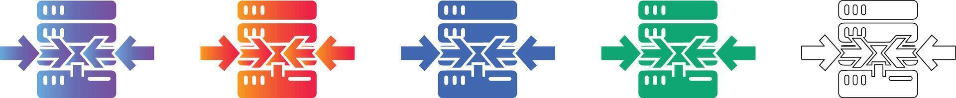 datos servidor compresión íconos vector