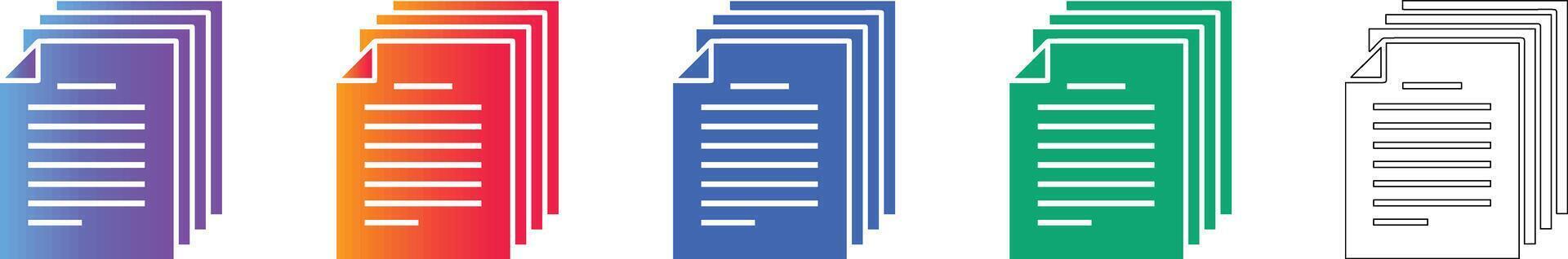 Document Stack Icons Set vector