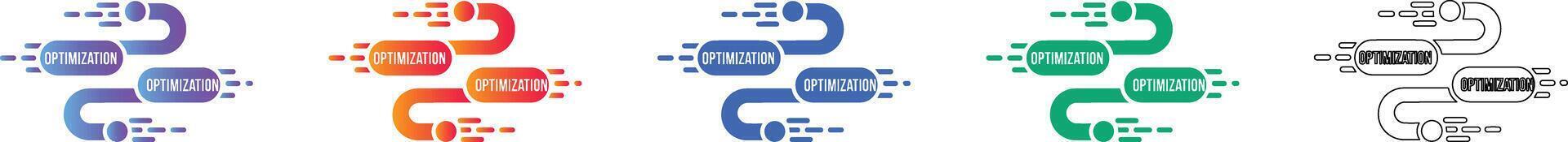 Dynamic Workflow Optimization Path Icons vector