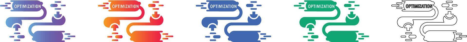 Streamlined Process Optimization Flow Icons vector