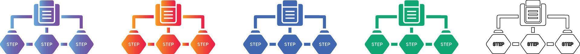 jerárquico paso proceso diagrama de flujo vector