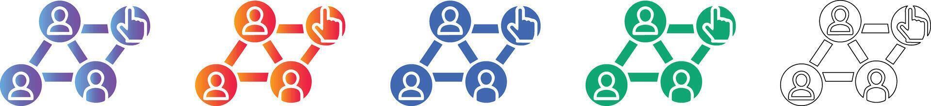 Collaborative Team Network Node Illustration vector