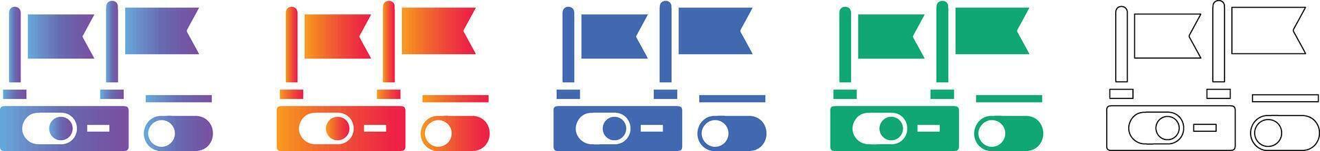 bandera palanca cambiar interfaz icono conjunto vector