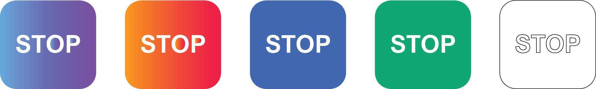 Stop Command UI Button Icons vector