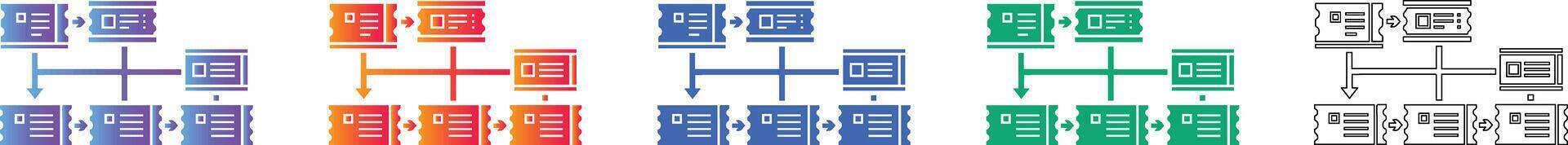 documento proceso flujo de trabajo icono conjunto vector