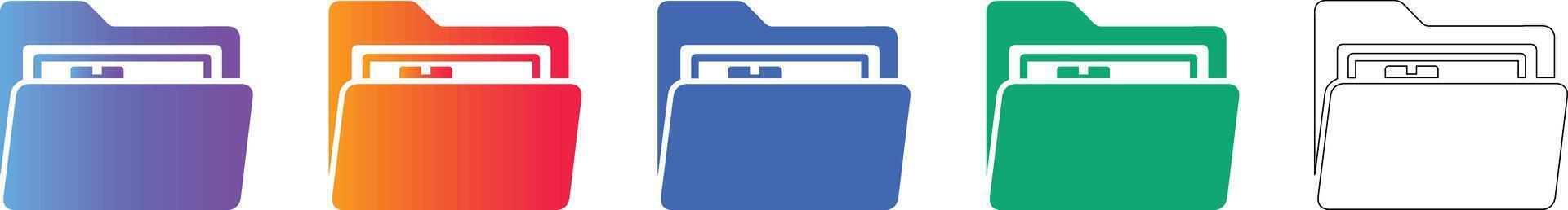 File Folder Document Icons vector
