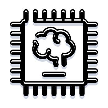 Artificial intelligence brain integrated circuit chip processing data vector