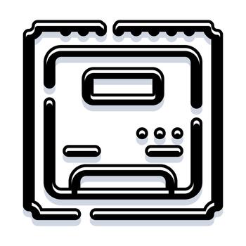 Computer processor chip hardware technology icon vector