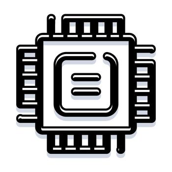 procesador pastilla icono representando informática tecnología vector