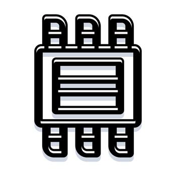 Computer microchip processing unit for modern technology vector