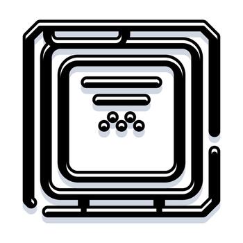 Computer central processing unit chip icon vector