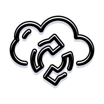 Cloud computing synchronizing data update technology icon concept vector