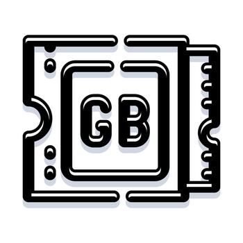Computer memory module with gb data storage icon vector
