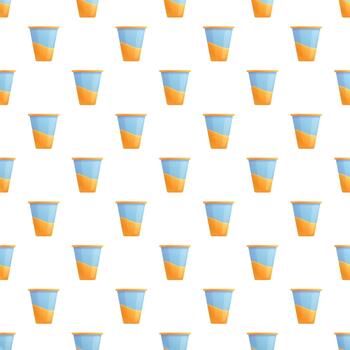 Plastic drinking cups beverage pattern background repeating vector