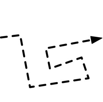 cuadrado dirección rayado flecha vector