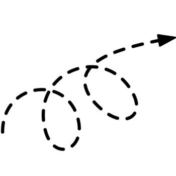 Curly Dashed Arrow vector