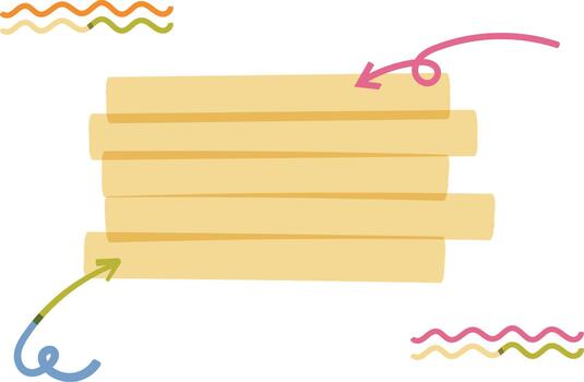 Sticky Notes Stack With Arrows Doodle vector