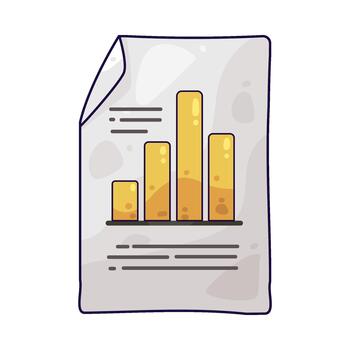 Document with chart vector