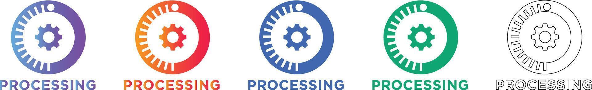 System Processing Progress Icon Set vol 30566 vector