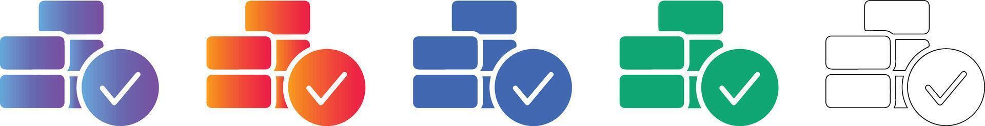 Data Block Validation Icons vector