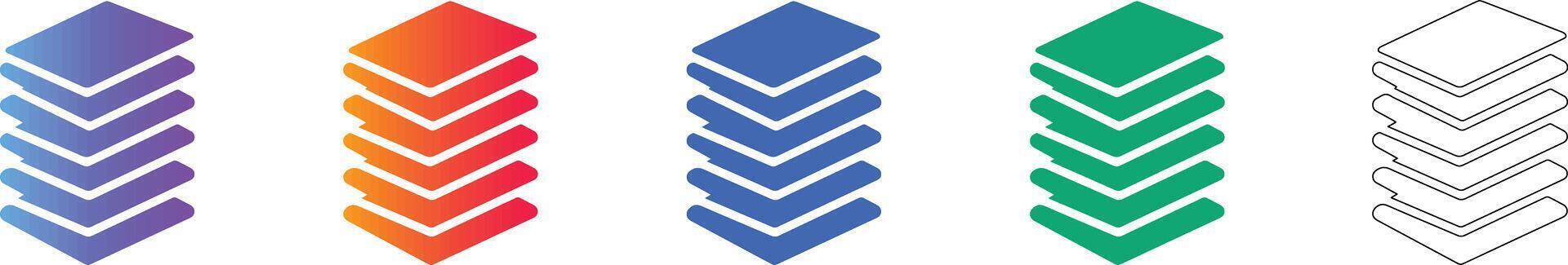 Data Stack Layers Icons vector