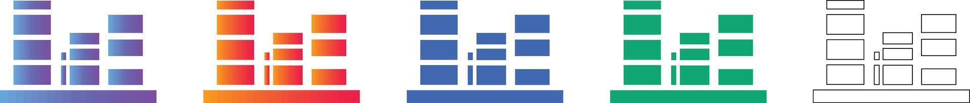 Bar Graph Data Visualization Icon Set vector