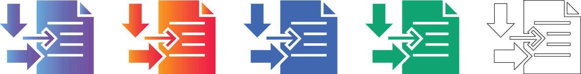 archivo Procesando y datos entrada íconos conjunto vector