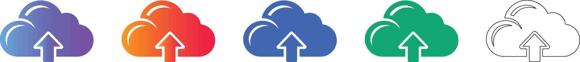 Cloud Data Upload Icon Collection vector