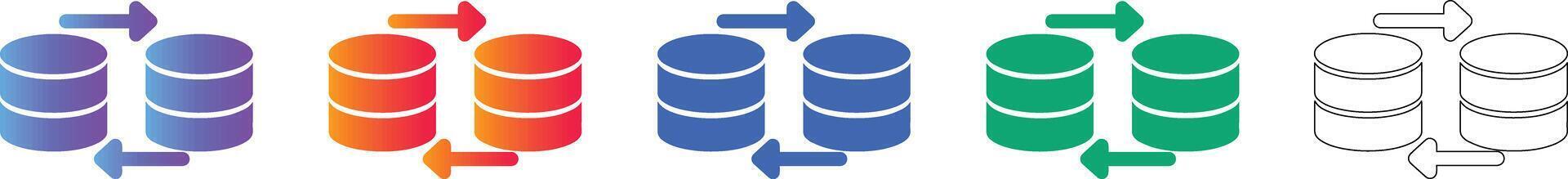 Data Synchronization Server Icon Set vector