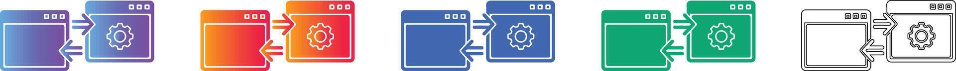 Software Integration and System Sync Icon Set vector