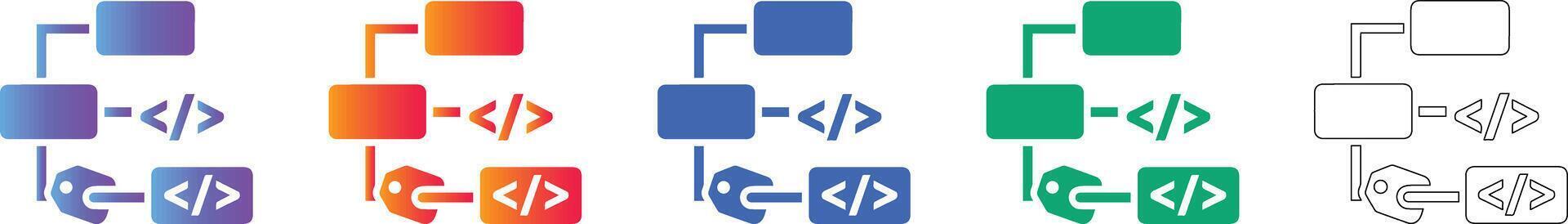 Software Development Code Structure Icons vol 36112 vector