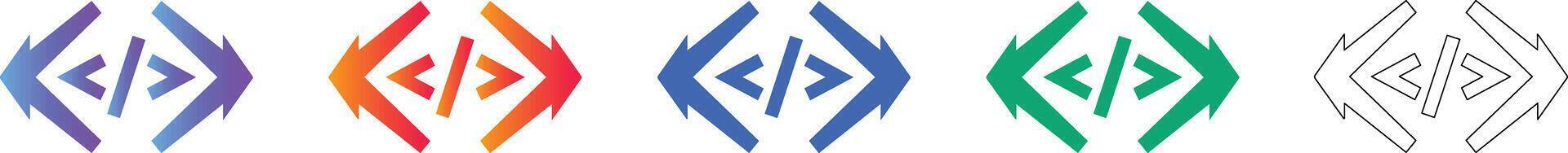 Coding Syntax and Programming Language Icons vector