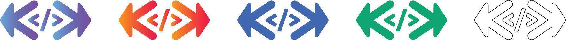 Coding and Web Development Syntax Icons vector