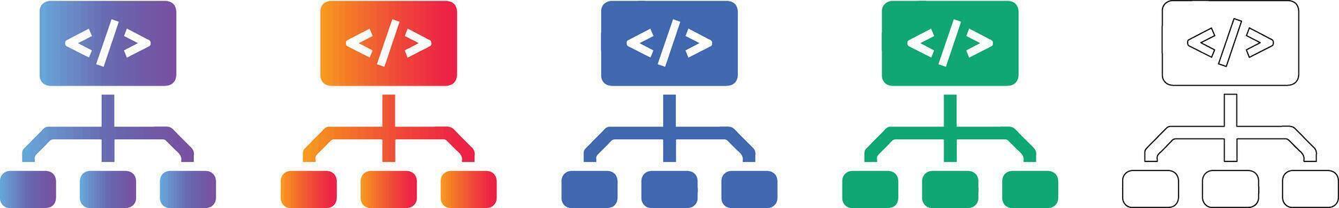 Software Development Code Structure Icons vector