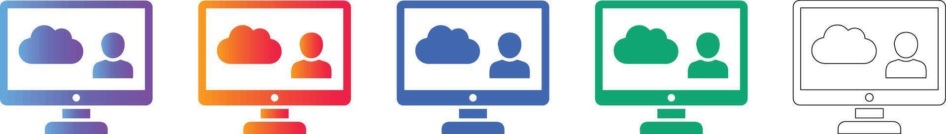Cloud Computing User Access Icons vector