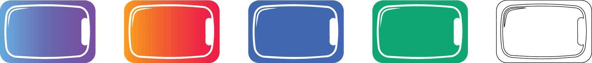 minimalista rectangular íconos conjunto vector