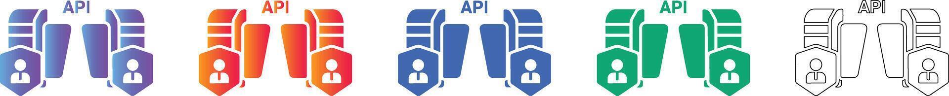 API Server Security Icon Set for Cloud Infrastructure vector