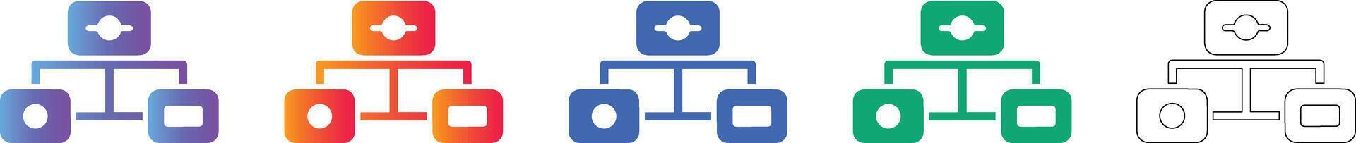 System Architecture Node Icon Set vector
