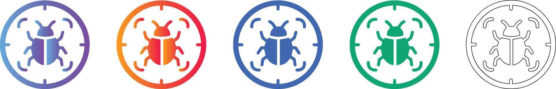 Technical Debugging Target Icons vector