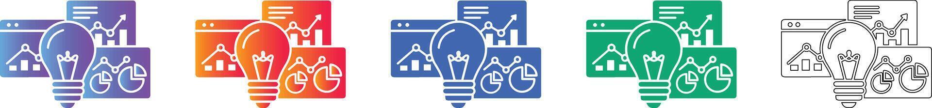 Data Visualization and Idea Generation Icon Pack vector